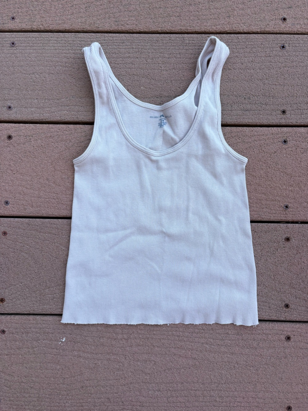 Ribbed White Tank Top